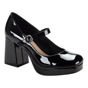 Wild Pair Women's Vaneciaa Mary Jane Square Toe Pumps Black Size 6